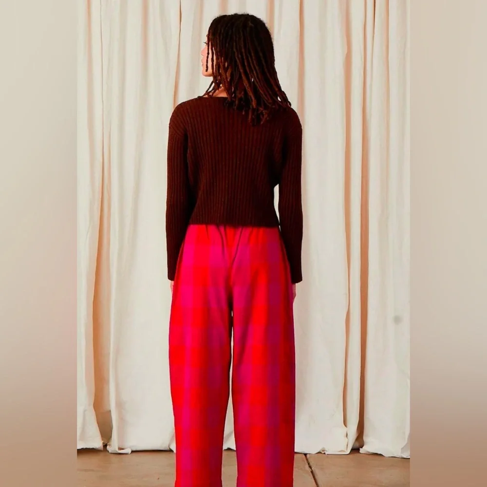 Ali Golden Merino Wool Ribbed Sweater - Chocolate - Picture 3 of 7